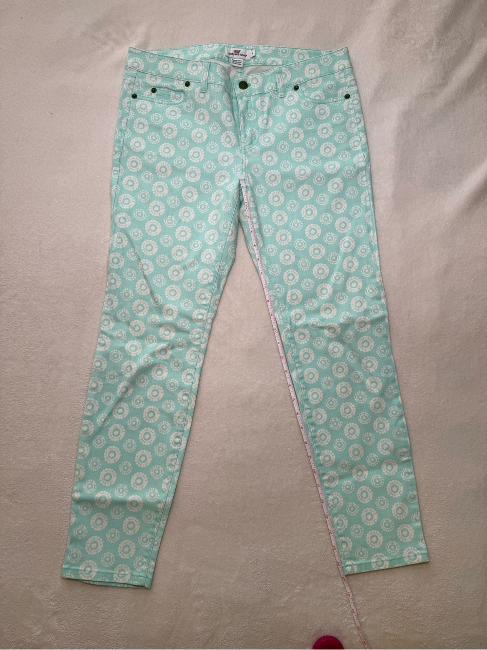 Vineyard Vines Aqua Patterned Pants - Size: 8 - Picture 4 of 10
